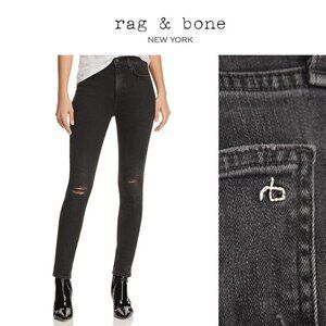 Rag & Bone High Rise Distressed Ankle Skinny Jeans Sz 28